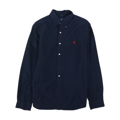 Navy Solid Long Sleeve Button Down