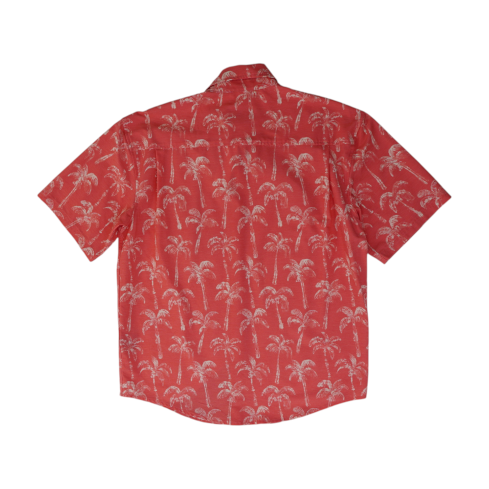 Pink Tropical Short Sleeve Button Down