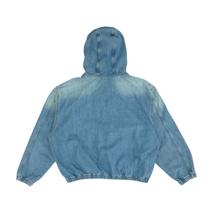 Blue Solid Denim Jacket