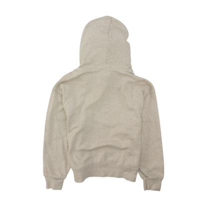 Beige Solid Hoodie Pullover