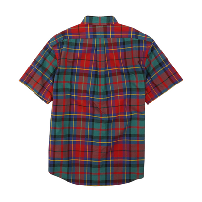 Red Plaid Short Sleeve Button Down