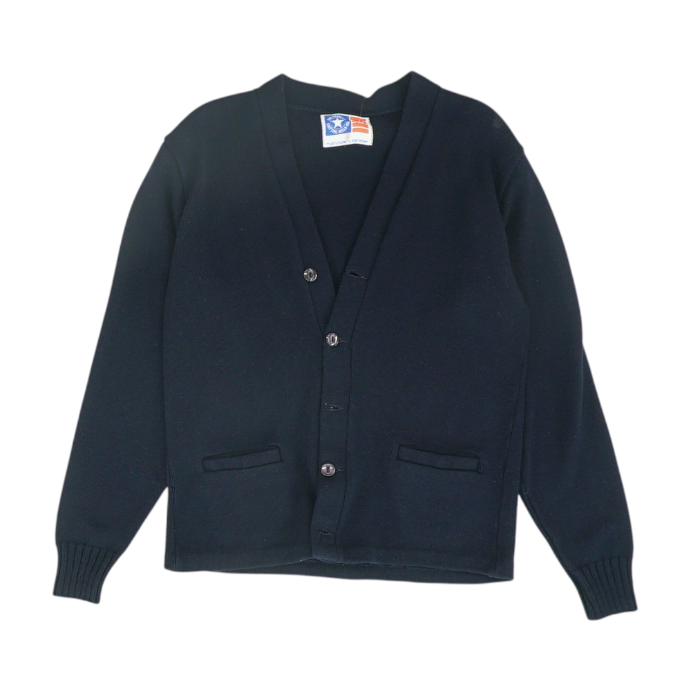 Navy Solid Cardigan Sweater