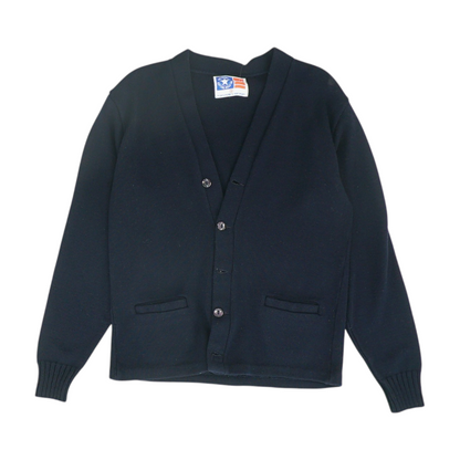 Navy Solid Cardigan Sweater