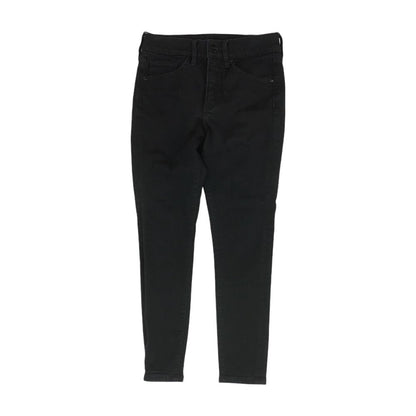 Black Solid Mid Rise Skinny Leg Jeans
