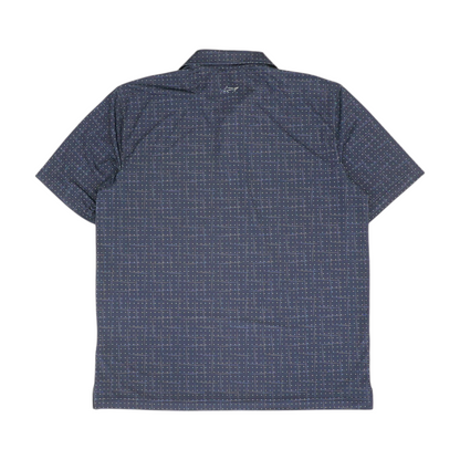 Navy Print Short Sleeve Polo