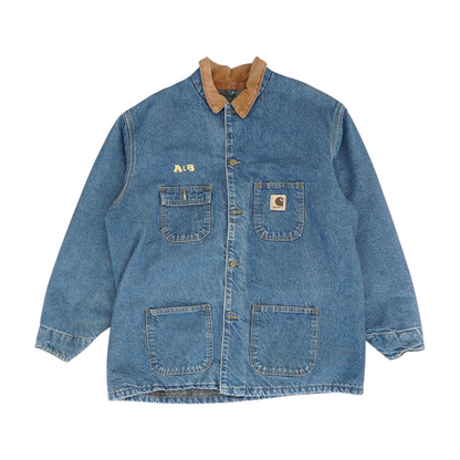 Vintage Blue Solid Denim Jacket