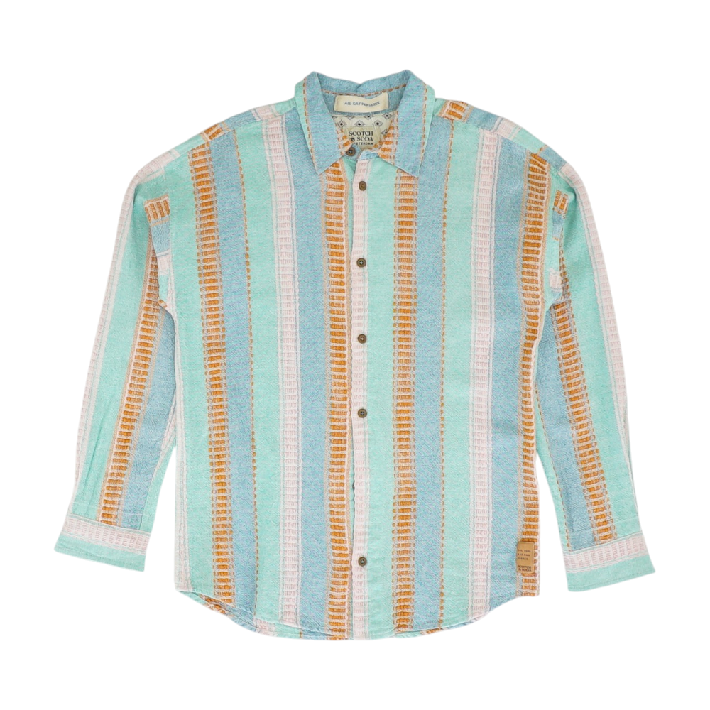Blue Striped Long Sleeve Button Down