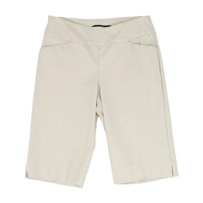 Khaki Solid Capri Pants