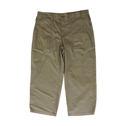 Green Solid Capri Pants