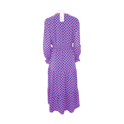 Blue Geometric Maxi Dress