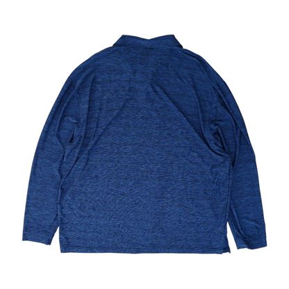 Blue Abstract Long Sleeve Polo