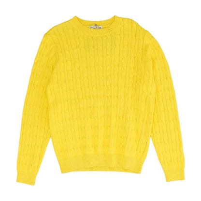 Yellow Solid Crewneck Sweater