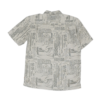 Green Graphic Short Sleeve Button Down