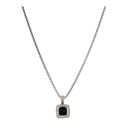 Sterling Silver Onyx Pendant Necklace