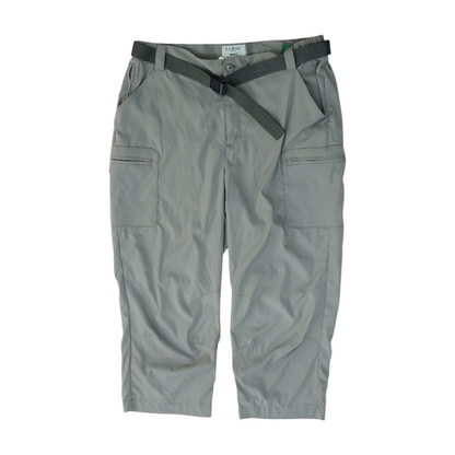 Gray Solid Active Capris