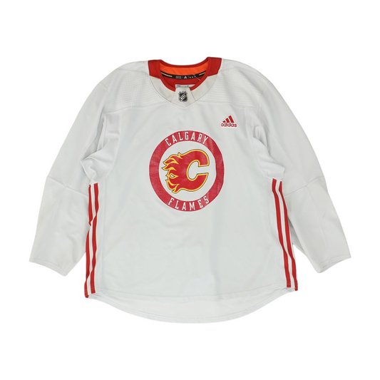 Men's White Calgary Flames Long Sleeve Jersey