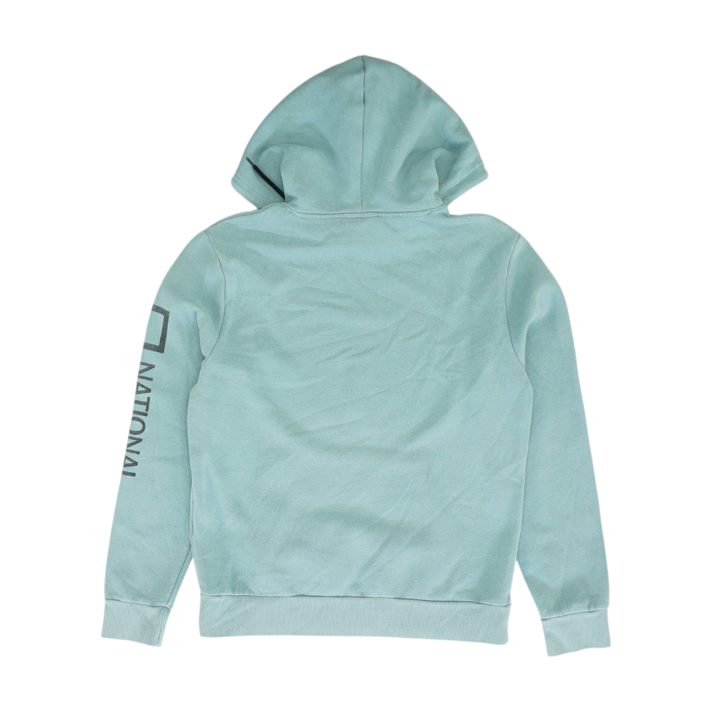 Blue Solid Hoodie Pullover