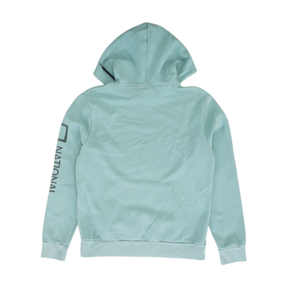 Blue Solid Hoodie Pullover