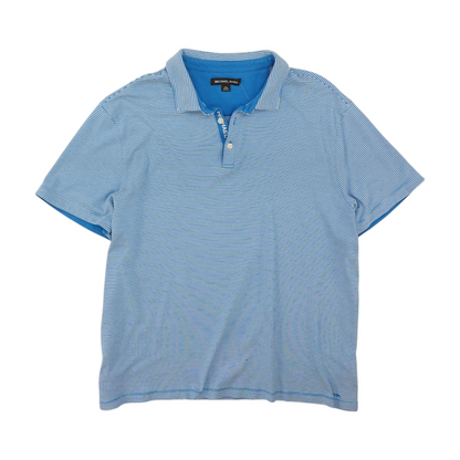 Blue Striped Short Sleeve Polo