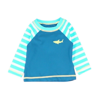 Blue Color Block Swim Top