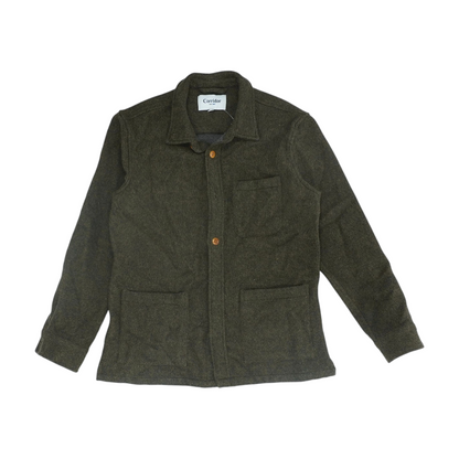 Green Solid Long Sleeve Button Down