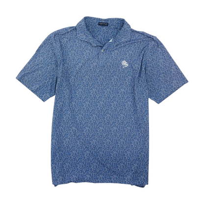 Blue Floral Short Sleeve Polo