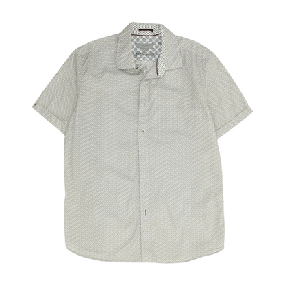 Gray Geometric Short Sleeve Button Down