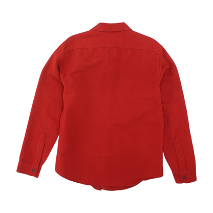 Red Solid Flannel Button Down