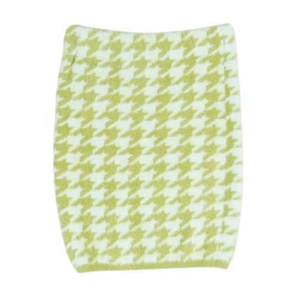 Green Houndstooth Mini Skirt