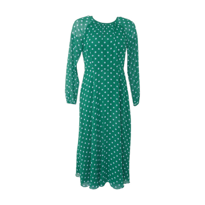 Green Polka Dot Midi Dress