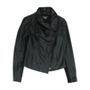 Black Solid Leather Jacket