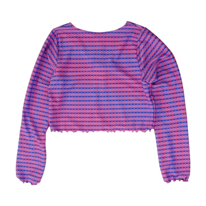 Pink Striped Cardigan Sweater
