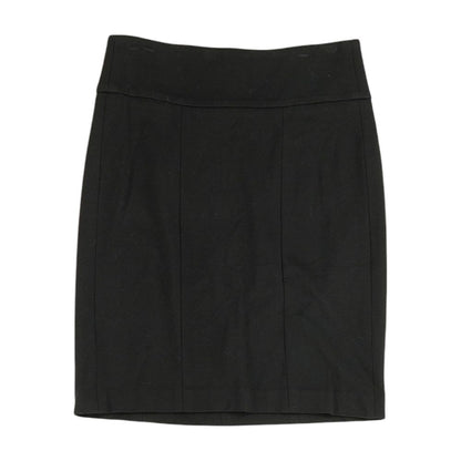 Black Solid Midi Skirt