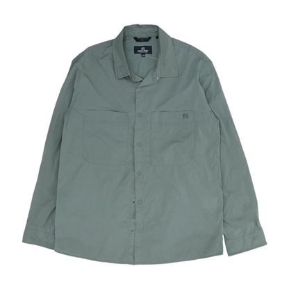 Gray Solid Outdoor Button Down