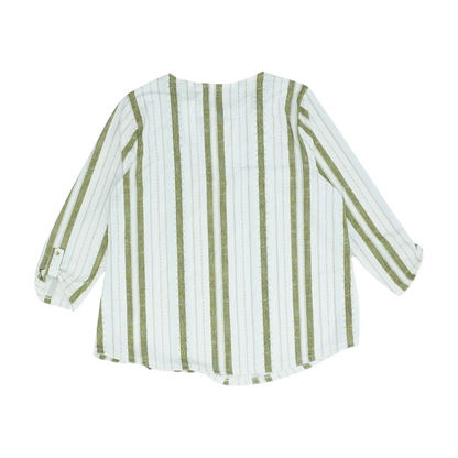 White Petite Striped Blouse