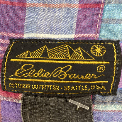 Vintage Purple Plaid Short Sleeve Button Down