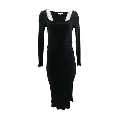 Black Solid Maxi Dress