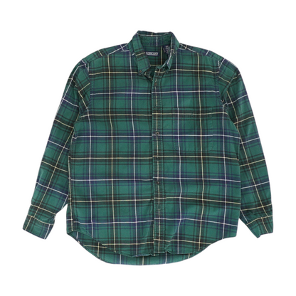 Green Plaid Flannel Button Down