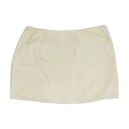 Cream Floral Mini Skirt