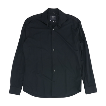 Black Solid Long Sleeve Button Down