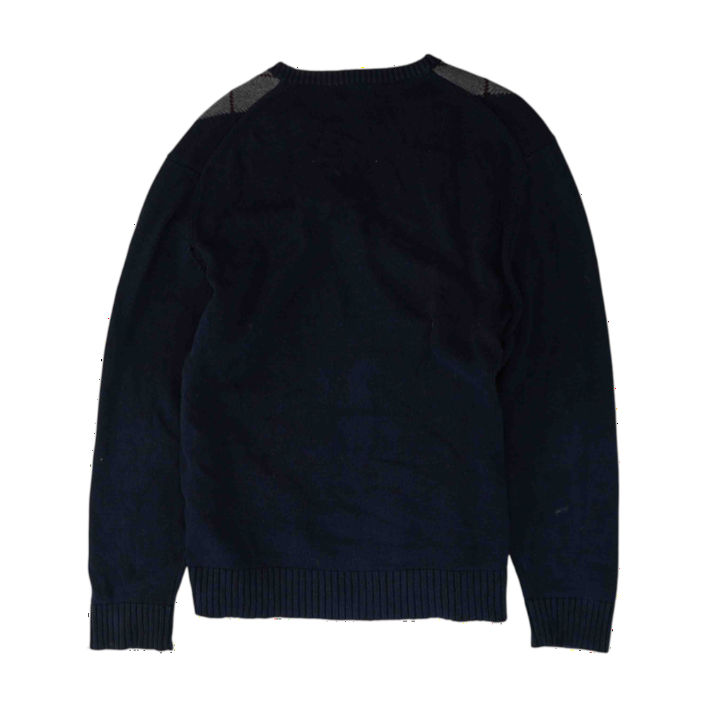 Navy Argyle Pullover Sweater