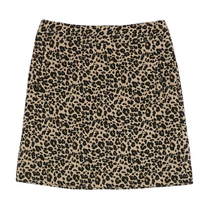 Beige Animal Mini Skirt