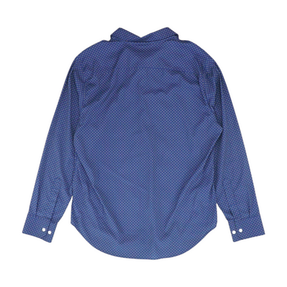 Navy Polka Dot Long Sleeve Button Down
