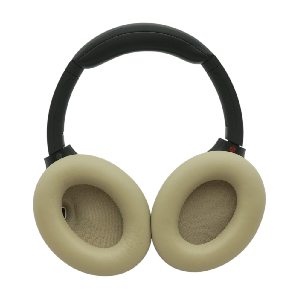 Black WH-1000XM4 Noise Cancelling Headphones With Beige Earpads