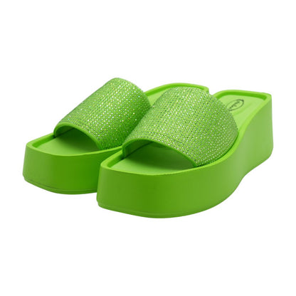 Green Platform Sandals