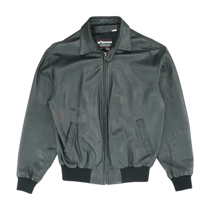 Black Solid Leather Jacket