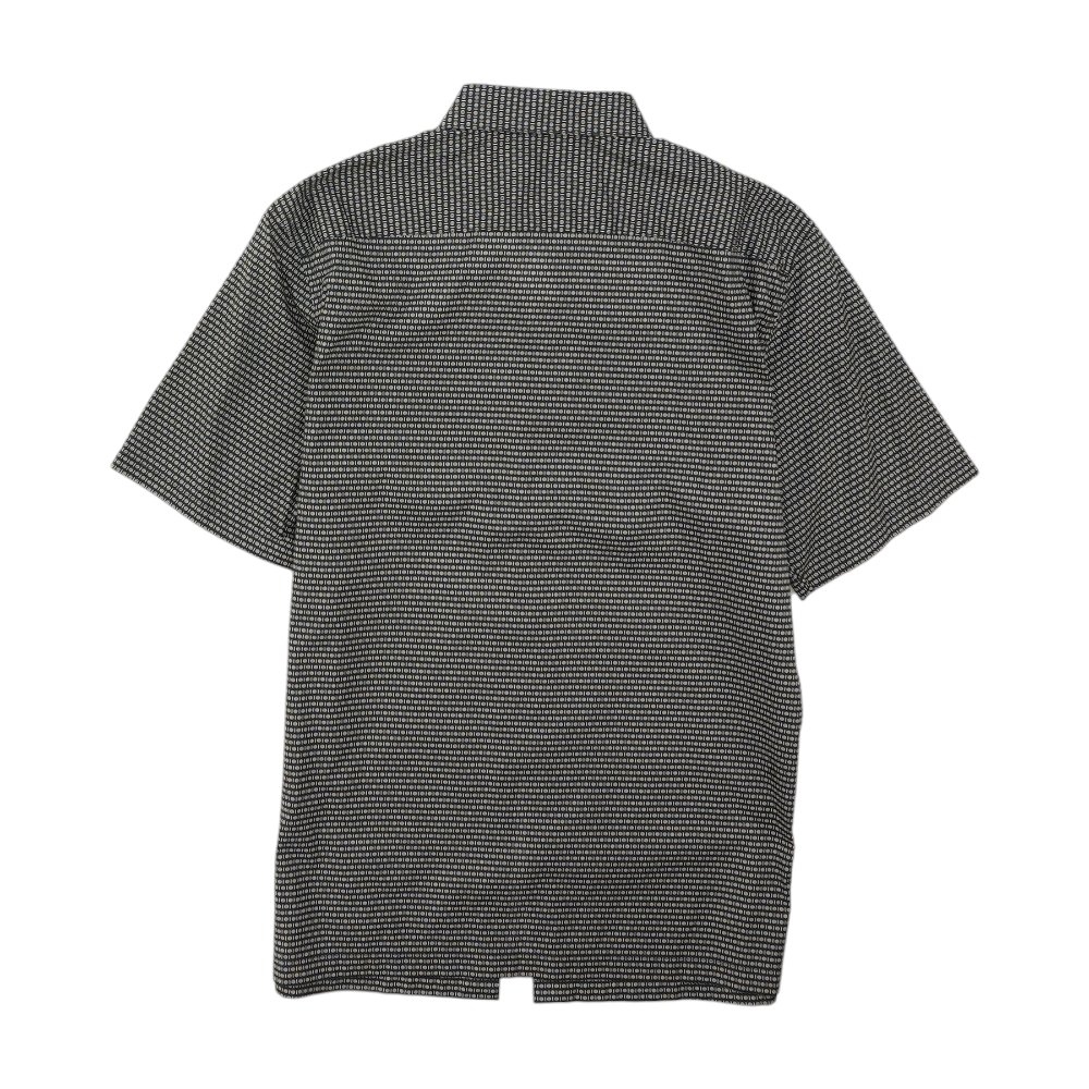 Black Abstract Short Sleeve Button Down