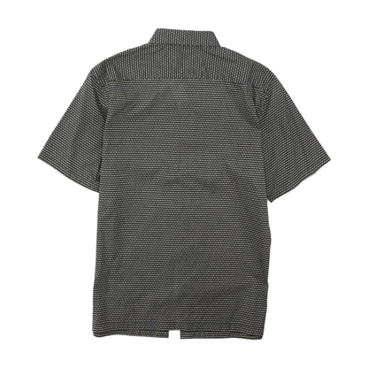 Black Abstract Short Sleeve Button Down