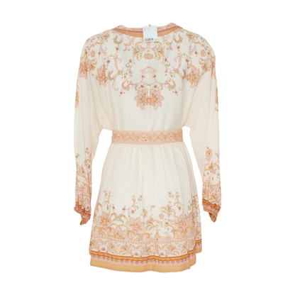 Beige Abstract Mini Dress