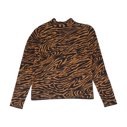 Brown Animal Print Pullover Sweater